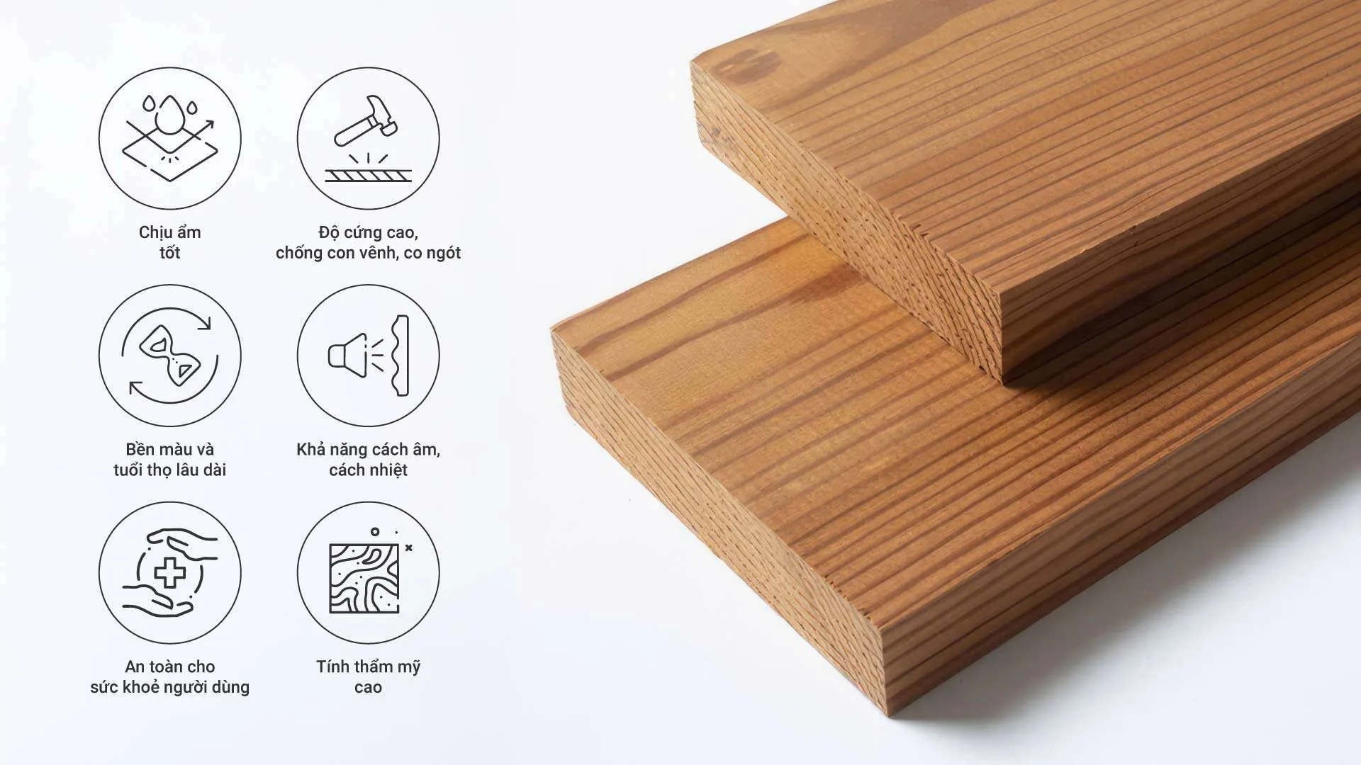 Gỗ Biến Tính - Đỉnh Cao Công Nghệ Vật Liệu Gỗ Ngoài Trời Chịu Mưa Nắng Bền Bỉ - vật liệu Gỗ An Cường