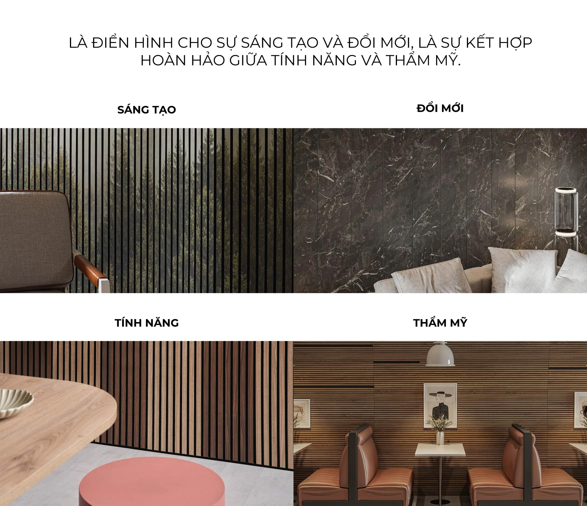 Không Còn Đơn Điệu Với Giải Pháp Tấm Trang Trí Trần Và Vách Không Gian - vật liệu Gỗ An Cường
