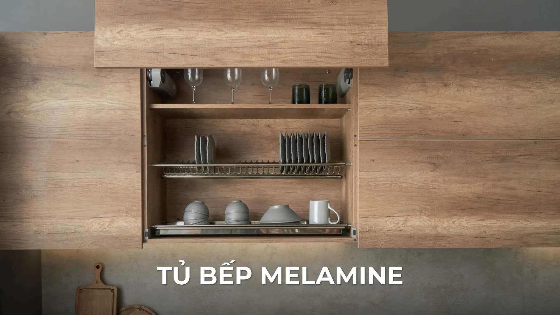 Mẫu Tủ Bếp Melamine Bền Đẹp, Sang Trọng, Tối Ưu Chi Phí Cho Gia Đình