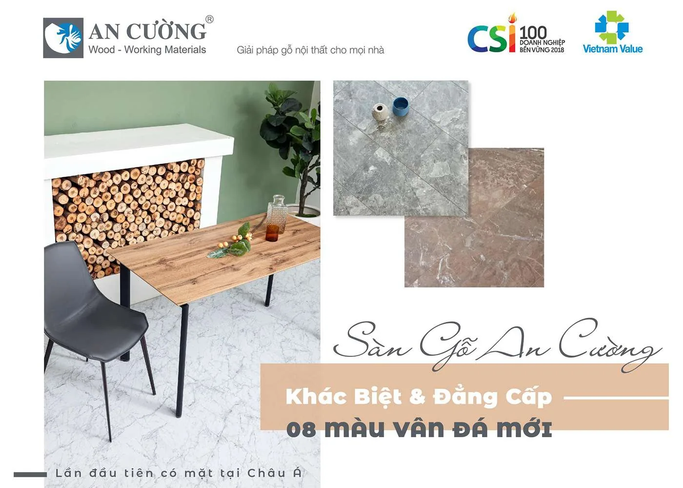 Sàn Gỗ An Cường Khác Biệt Đẳng Cấp Với 8 Mẫu Vân Đá Mới An Cường