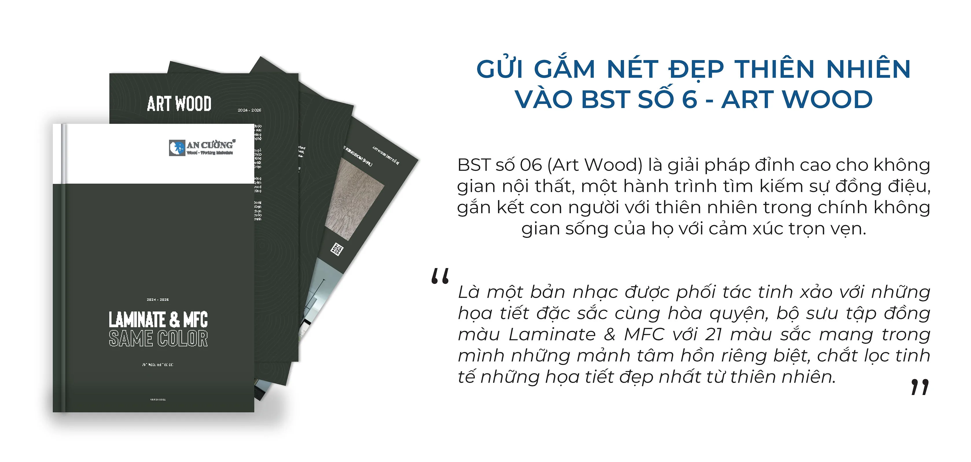 Bộ Sưu Tập Đồng Màu Laminate và MFC Art Wood by An Cường - vật liệu Gỗ An Cường
