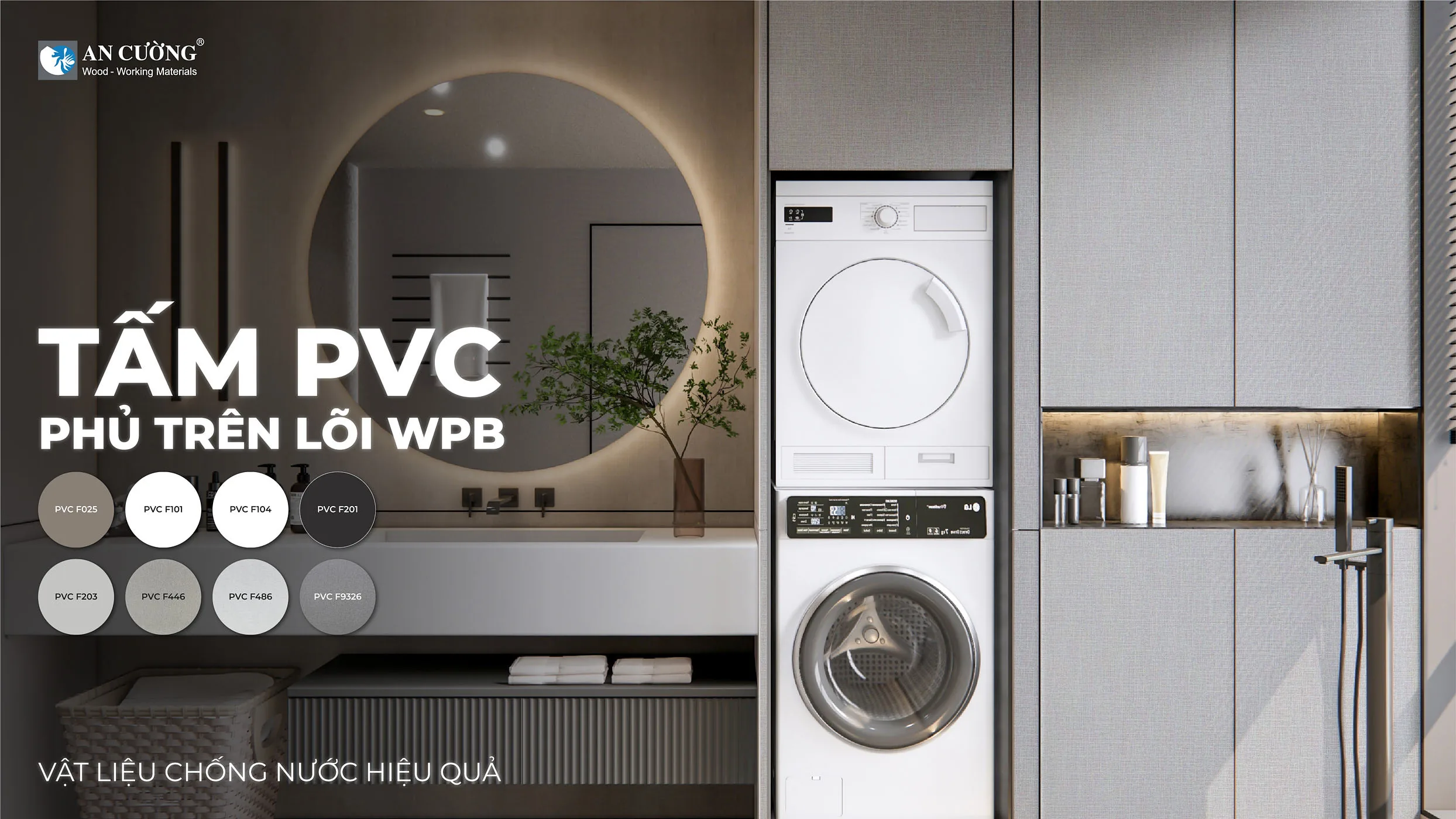 Tấm PVC Phủ Trên Lõi WPB: Vật Liệu Chống Nước Siêu Hiệu Quả Cho Khu Vực Ẩm Ướt An Cường